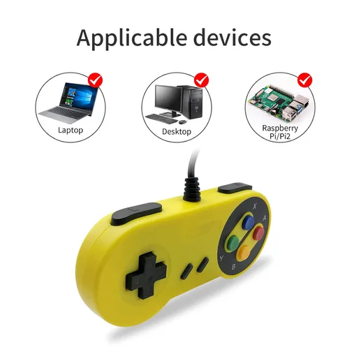 Vista 7 de Coiorvis Wired Controller for Switch, USB controller for PC Emulator Game, Mobile Controller (Yellow)