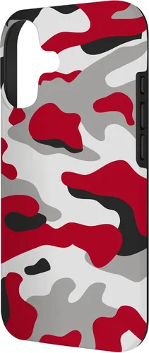 Vista 2 de red camo Print red and Black Camoflage Pattern Phone Case for iPhone 17