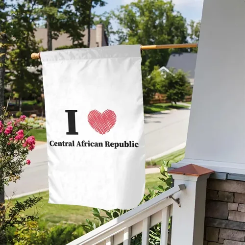 Vista 5 de POOEDSO I Love Central African Republic Garden Flags 12x18Inch Double Sided Outdoor Yard Decoration Garden Flag For Patio Lawn Home Welcome Flags