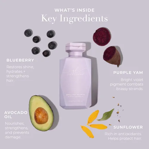 Vista 8 de Goldie Locks Brilliant Blonde Purple Shampoo - Ilumina y tonifica el cabello rubio, gris y aclarado, neutraliza el latón, sin sulfatos, seguro