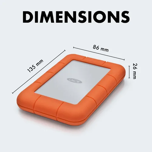 Vista 9 de Mini disco disco duro portátil LaCie Rugged USB 3.0 , Anaranjado