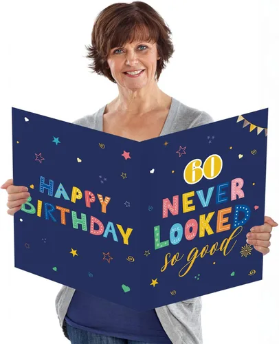 Vista 19 de Idealmuzik Tarjeta Jumbo de Feliz 10º Aniversario – Tarjeta de Felicitación de Congratulaciones Grande Plegada de 14x22 Pulgadas con Sobre, Tarjeta
