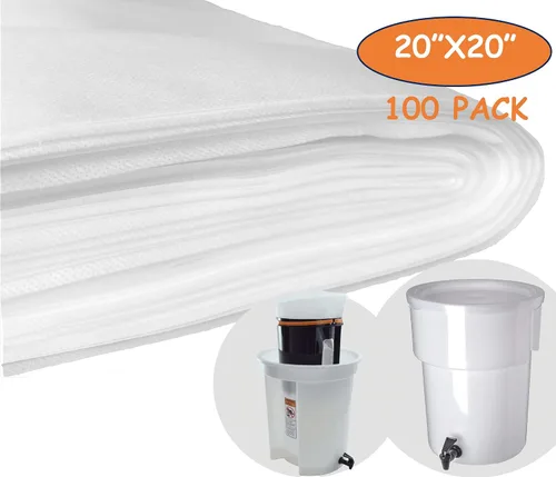 Vista 6 de Paquete de 100 filtros comerciales de café frío de 20 x 20 pulgadas para cafeteras y sistemas de preparación fría de 5 galones