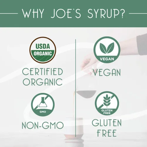 Vista 4 de Joe's Syrup Jarabe con sabor orgánico, lavanda orgánica, 25.4 fl oz (paquete de 3) Sabor floral, herbal y dulce hecho con azúcar de caña pura