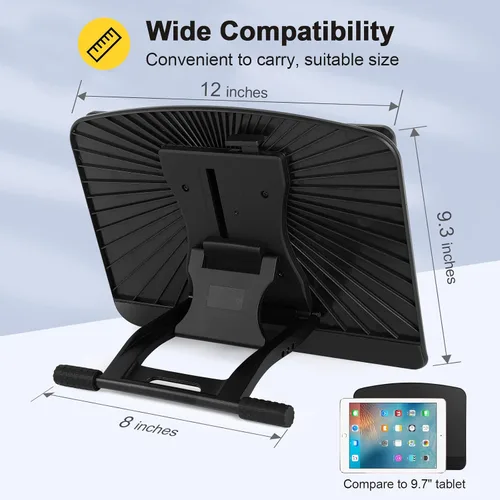 Vista 12 de Parblo PR 100 Soporte universal para tableta de dibujo ajustable para monitores de gráficos digitales de dibujo de 10 a 16 pulgadas, tabletas