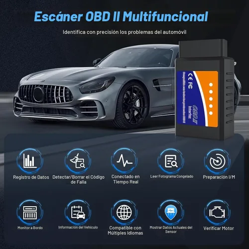 Vista 2 de Escáner Bluetooth OBD2 para iPhone, iOS, Android, Windows, lector de código de coche, herramienta de escaneo de diagnóstico automático mejorado