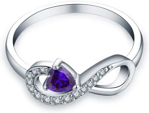 Vista 36 de Anillo Jo Wisdomo de compromiso. de plata esterlina, con corazón e infinito, anillo de amistad, para ella