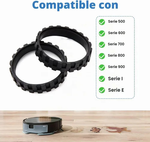 Vista 6 de Neumático de repuesto compatible con IRobot Roomba Wheels Series 500, 600, 700, 800, 900 e I3, I6, I7, E5, E6, J9 Neumático antideslizante de alta