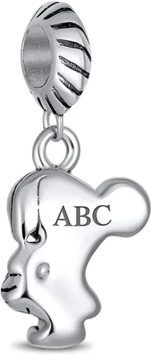 Vista 2 de Bling Jewelry Dibujos animados personalizados animadora jugador de fútbol colgante abalorio para mujer oxidado plata esterlina .925 ajuste pulsera
