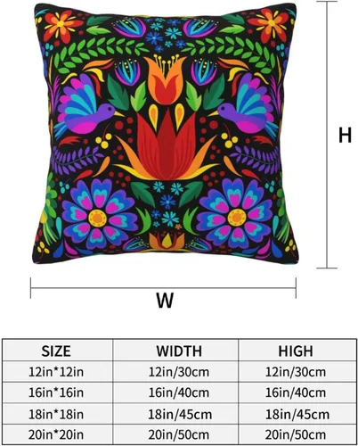 Vista 4 de Juego de 2 fundas de almohada mexicanas de 18 x 18 pulgadas para almohadas de sofá, decoración del Día de los Muertos Día de los Muertos Cinco