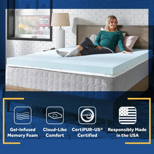 Vista 4 de Sealy TrueForm - Cubrecolchón de espuma viscoelástica de 2 pulgadas