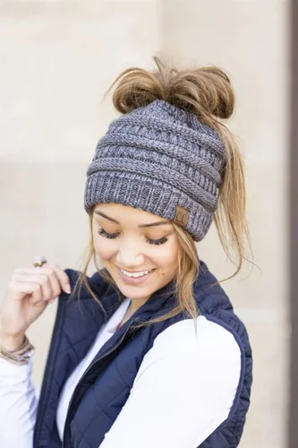 Vista 199 de Funky Junque - Gorro para mujer con ranura para cola de caballo