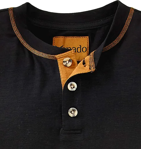 Vista 2 de Venado Camiseta de manga larga y cuello henley para hombre, material flexible