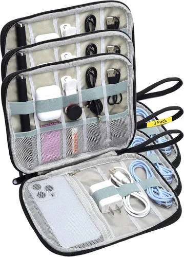 Vista 8 de 1 paquete de organizador de viaje electrónico bolsa de almacenamiento de cable de accesorios técnicos Large Travel Cable Organizer Pouch