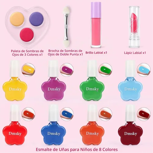 Vista 4 de Dmsky Kit de maquillaje para niños para niñas, juego de maquillaje