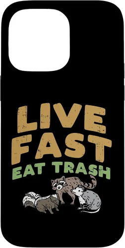 Vista 21 de iPhone 16 Fast Live Eat Trash Raccoon Opossum Skunk Street Cats Gift Case