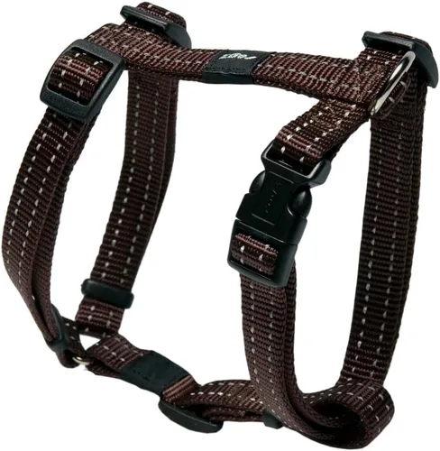 Vista 10 de Arnés reflectante ajustable para perros pequeños a medianos; collar y correa a juego disponibles, negro