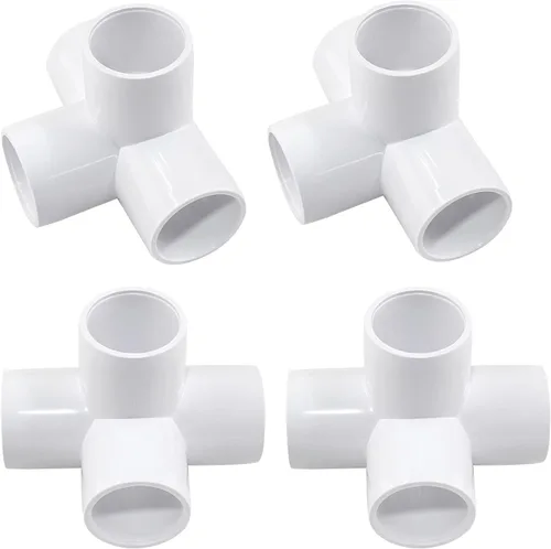 Vista 8 de Litoexpe 4 conectores de codo de PVC de 3 vías de 1/2 pulgada y 3 vías, conector de codo de grado para muebles, conector de tubería de tres vías