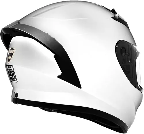 Vista 4 de Casco de motocicleta Bluetooth blanco con escudos transparentes, tintados, iridio
