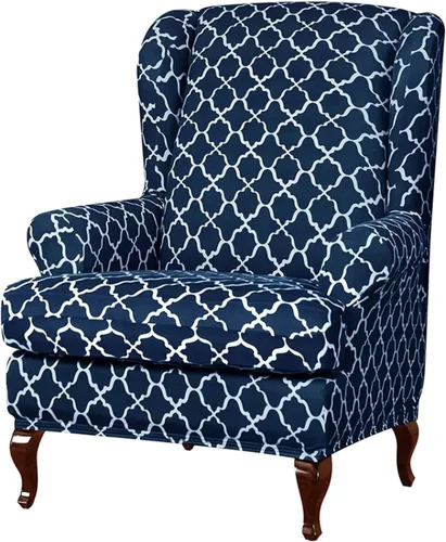 Vista 73 de Eco-Ancheng Funda para silla Wingback, 2 piezas, respaldo de ala, fundas de elastano para sillón con respaldo de ala, fundas para sillón con parte