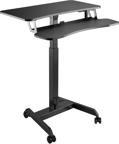 Vista 16 de Kantek Carrito móvil para laptop, altura ajustable (29-49 pulgadas), estación de trabajo para computadora portátil rodante 23.6 x 20.5 pulgadas