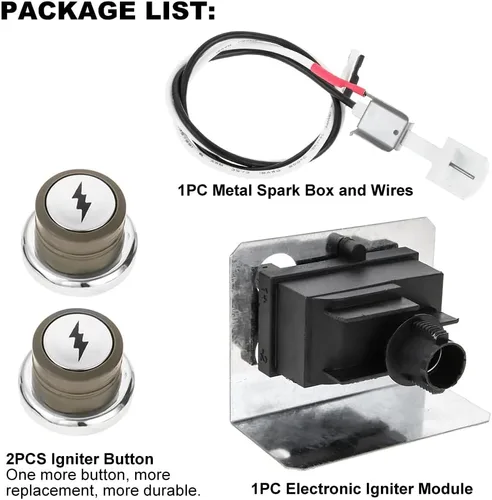 Vista 2 de 67847 Kit de encendido de parrilla Piezas de repuesto para Weber Genesis 300 Series (2008-2010) E/S-310 y 320, EP/CEP-310 y 320 con 2 módulos