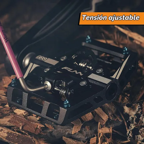 Vista 4 de Funn Mamba S MTB - Pedales sin clip de doble cara, pedales de bicicleta de montaña de plataforma compacta, compatibles con tacos SPD, pedales