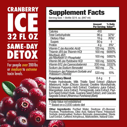 Vista 2 de Rescue Detox ICE - Sabor a arándano - 32oz - Máxima fuerza