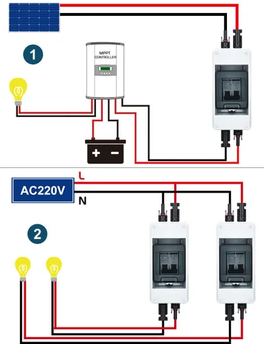 Vista 2 de DIHOOL Interruptor de desconexión solar de 10 amperios, disyuntor en miniatura con caja de riel din caja al aire libre para paneles solares