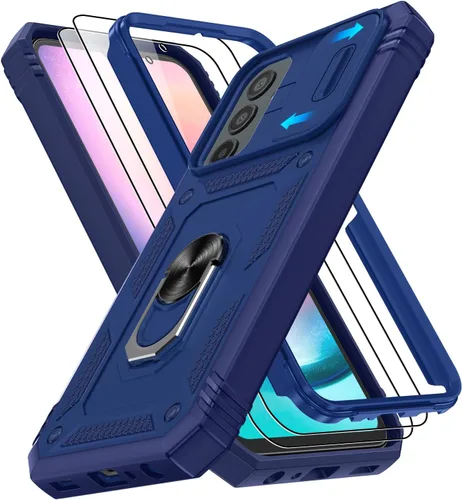 Vista 298 de Gritup Funda para Google Pixel 6 con cubierta deslizante para cámara y protector de pantalla (2 unidades), soporte de anillo giratorio 360°, funda