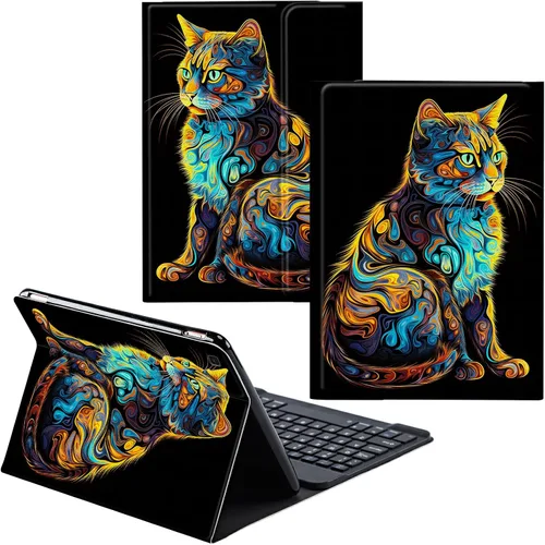 Vista 20 de Para Samsung Galaxy Tab S6 Lite Funda 2022/2020 Teclado Inalámbrico Desmontable Y Cubierta De Soporte De Cuero PU Funda Protectora Para Samsung