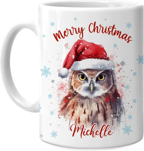 Vista 37 de Hyturtle Regalos personalizados para amantes de los osos – Taza de café de cerámica con nombre personalizado de oso con sombrero de Papá Noel