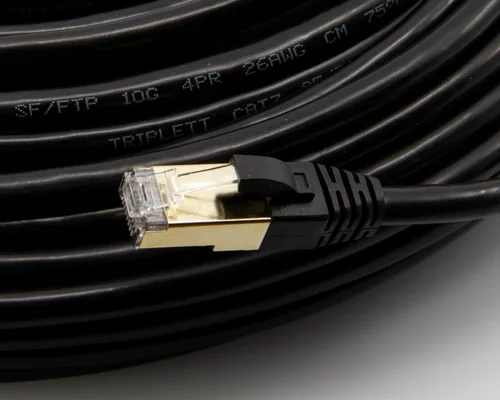 Vista 4 de Triplett Cable de conexión trenzado CAT7 negro de 25 pies (CAT7-25BK)