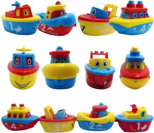Vista 7 de Juguetes para el baño para niños y niñas 3 Bees & Me, set de barcos con imanes para bebés grandes y niños, divertidos y educativos