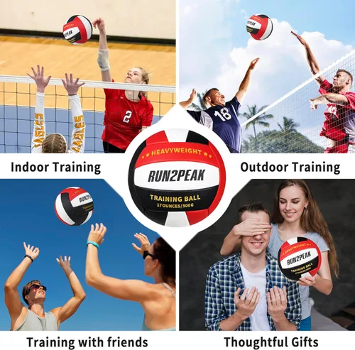 Vista 4 de RUN2PEAK Setter Training Volleyball Official Size 5 Volleyballs Heavy Weight Ball PU Practice Volley Balls for Indoor Rebounder Equipment Setters