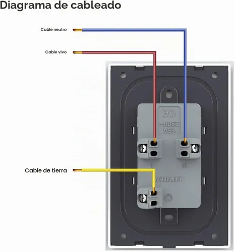 Vista 4 de LIVOLO Enchufes eléctricos verticales estándar de Estados Unidos con panel de vidrio templado (15A), CA 110 ~ 220 V, no salida GFCI