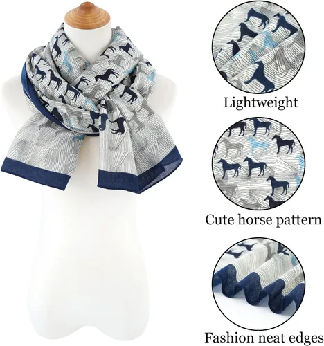 Vista 3 de E-Clover Bufanda de moda para mujer, bufandas ligeras, chal para primaveraverano e invierno