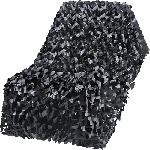 Vista 5 de FLYEGO Red de Camuflaje de Malla, Rollo a Granel de Redes de Camuflaje para Toldo, para Cazar, Ocultación, Protección Solar, Cobertura de Auto Negro