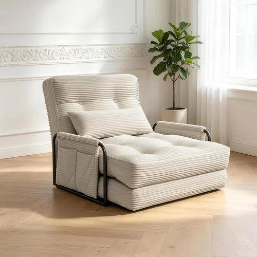 Vista 10 de Kullavik Sofá cama futón,Sofá cama convertible,Sofás deshuesados plegables Beige