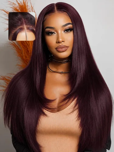 Vista 15 de UNICE Yaki - Pelucas de cabello humano lacio con encaje frontal 13x4, con cordón, Pre-Todo, sin pegamento, peluca de cabello humano frontal