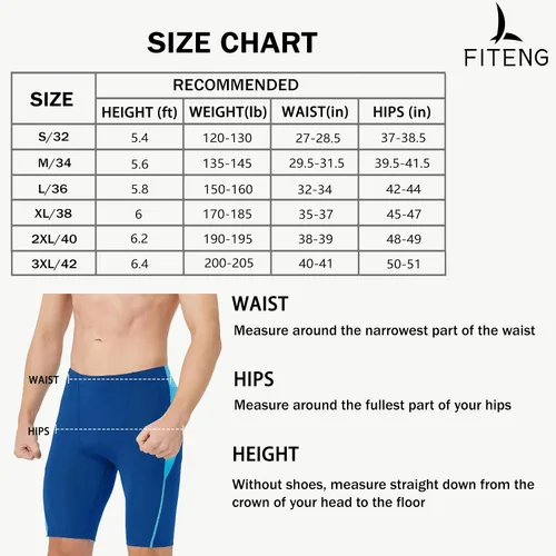Vista 6 de Fiteng Bañadores de natación para hombre - Trajes de baño de resistencia para entrenamiento deportivo de competición de competición Tallas 32-42