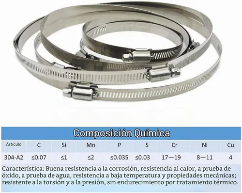 Vista 6 de Abrazaderas de conducto de acero inoxidable 304 ajustables de 4.5 pulgadas para abrazadera de manguera de 4 pulgadas, abrazadera de conducto