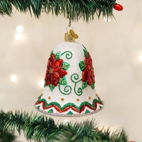 Vista 2 de Old World Christmas - Adorno de copo de nieve de vidrio soplado para árbol de Navidad, colección de campanas, decoración festiva artesanal