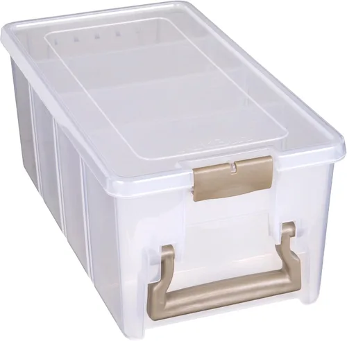 Vista 13 de ArtBin 6925AA Semi Satchel con divisores extraíbles, organizador portátil de arte y manualidades con asa, [1] estuche de almacenamiento de plástico
