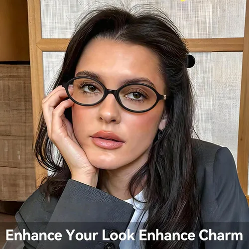 Vista 3 de Dollger Oval Blue Light Glasses for Women Men Fashion Retro 90s Small Frame Computer Glasses