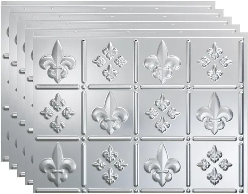 Vista 31 de FASÄDE Fleur-de-lis - Panel decorativo de vinilo decorativo para salpicaduras de 18 x 24 pulgadas en cobre piedra lunar (paquete de 5)