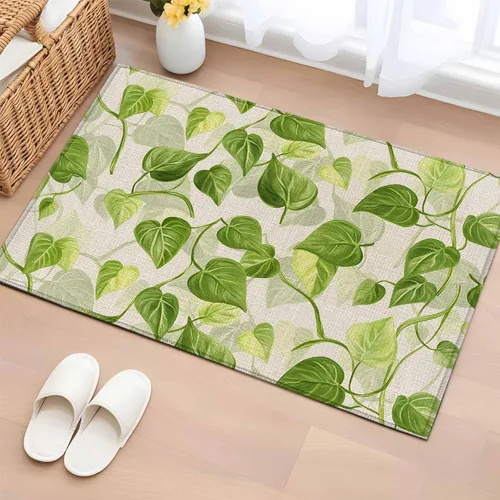 Vista 12 de 5x8 Area Rugs for Living Room, Spring Leaves Non-Slip Area Rugs for Living Room Bedroom Entryway, Abstract Retro Color Pastoral Plants Washable
