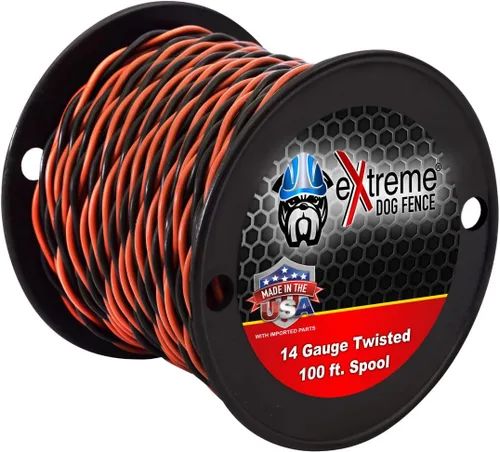 Vista 3 de Rollo de alambre trenzado para perros de 50 pies, calibre 14, resistente, de grado profesional, compatible con todas las marcas