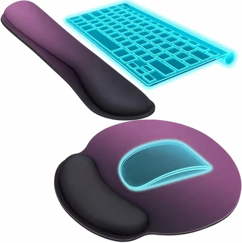 Vista 14 de KTRIO Reposamuñecas ergonómico para teclado y reposamuñecas para mouse, Negro