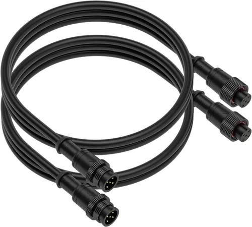Vista 25 de BTF-LIGHTING Conector eléctrico de tuerca metálica de 2 pines, 18 AWG IP68, conector hembra macho de 7.87 pulgadas/7.9 in, cable de extensión